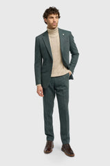 Thomas - Blazer classique en tweed à chevrons vert olive pour homme