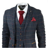 Thomas Men's Navy 3-Piece Tweed Check Suit