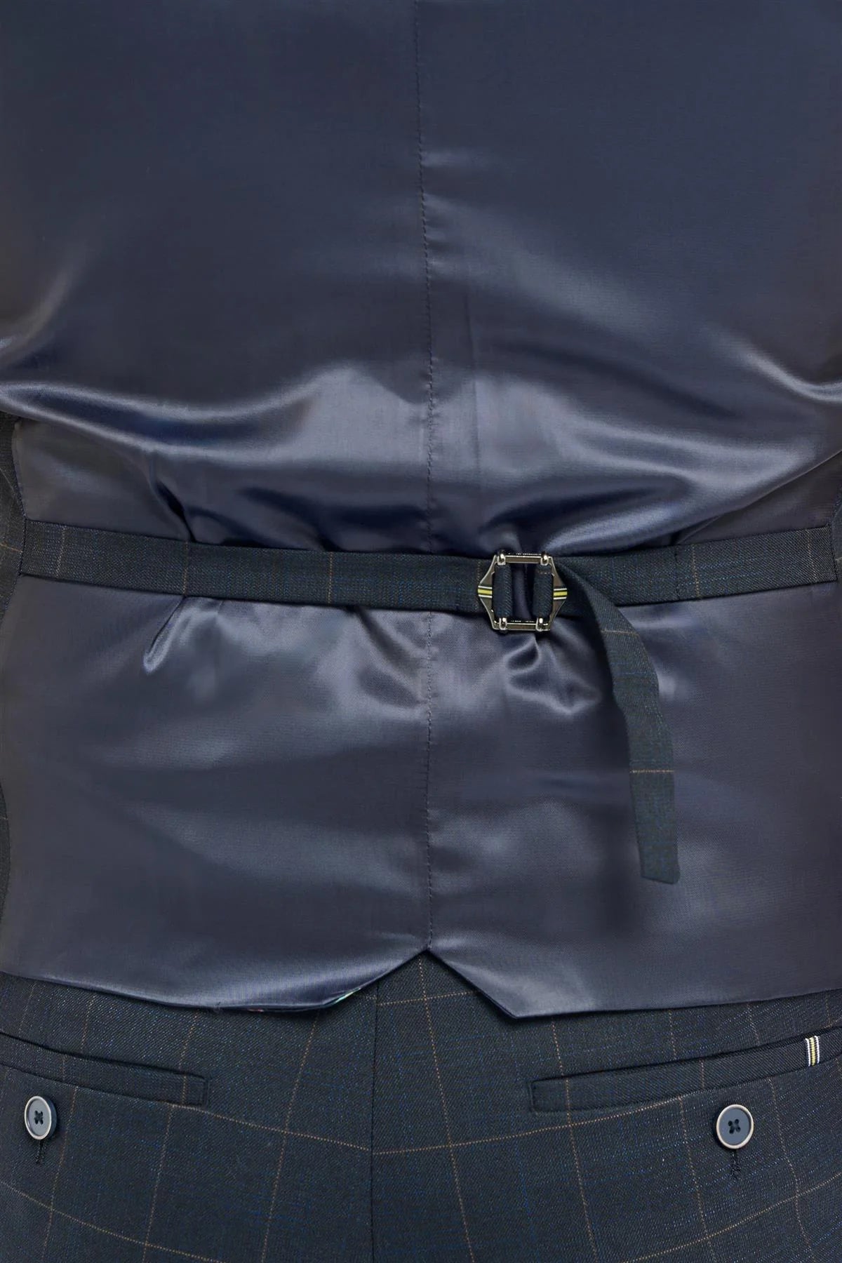 Torino - Gilet croisé à carreaux marine pour homme