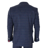 TP-32 - Costume trois pièces en tweed bleu marine style Gatsby pour homme