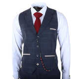 TP-32 - Costume trois pièces en tweed bleu marine style Gatsby pour homme