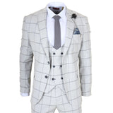 TP-33 - Costume trois pièces pour homme, coupe ajustée, à carreaux gris