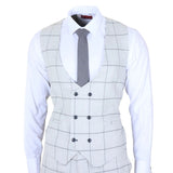 TP-33 - Costume trois pièces pour homme, coupe ajustée, à carreaux gris