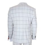 TP-33 - Costume trois pièces pour homme, coupe ajustée, à carreaux gris