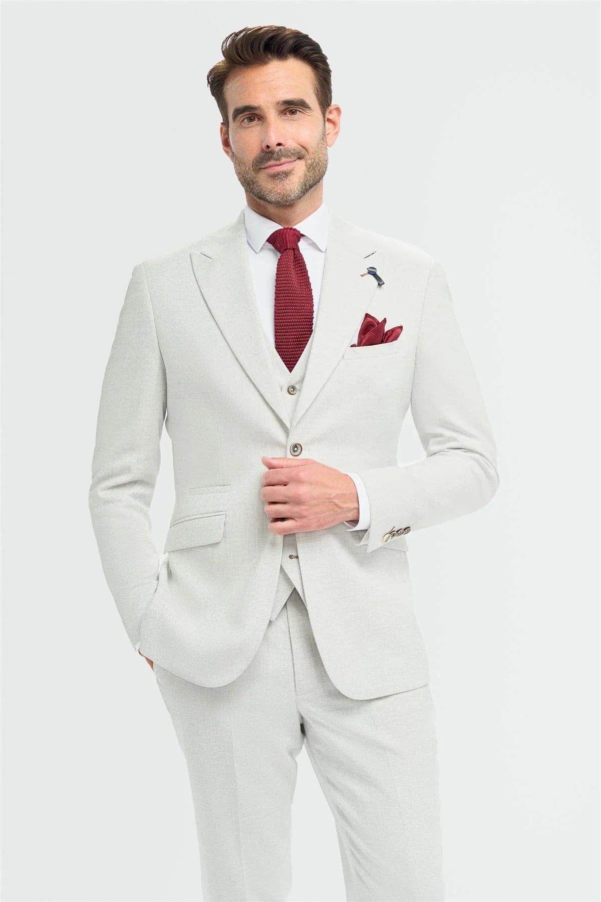 Tropez - Blazer gris pour homme, coupe ajustée