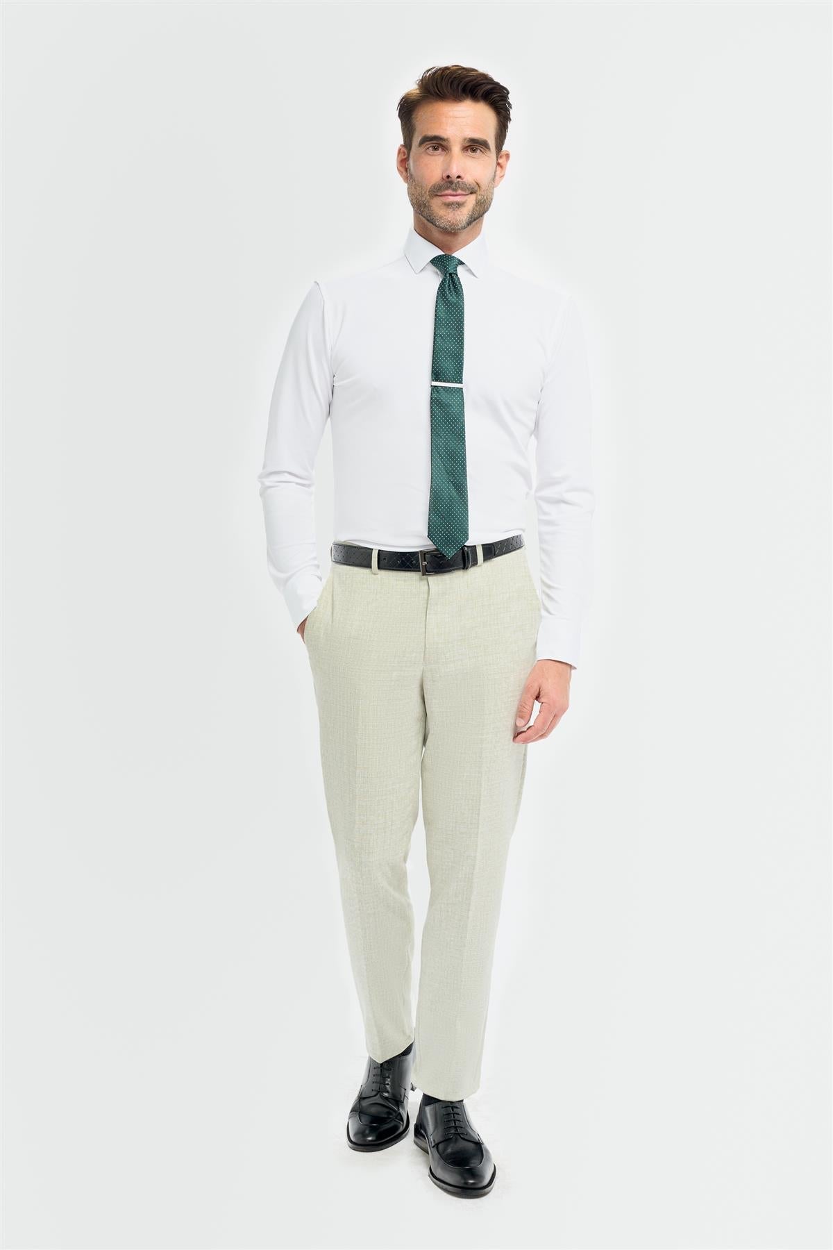 Pantalon habillé vert sauge pour homme Tropez