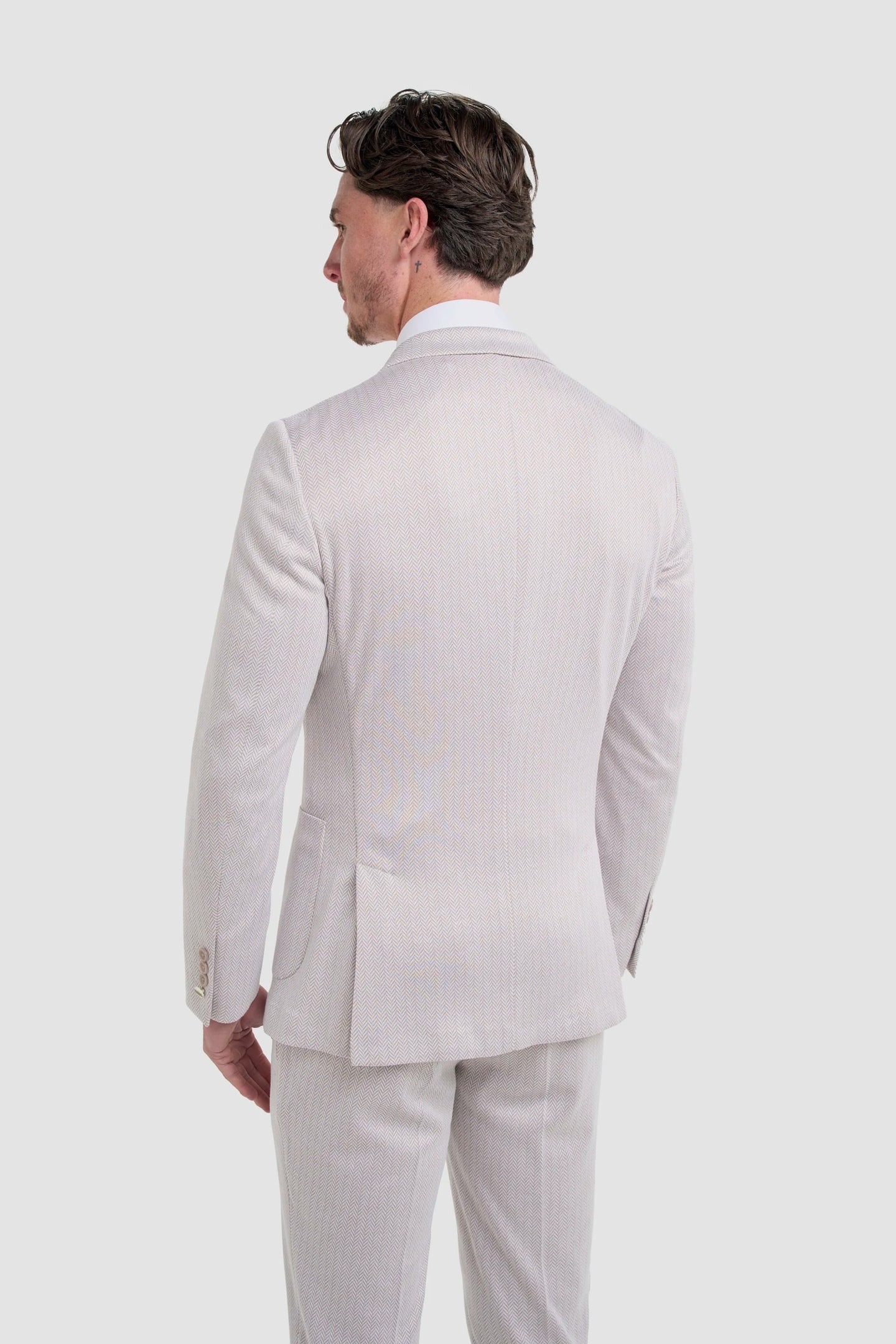 Vasco - Blazer beige à chevrons pour homme