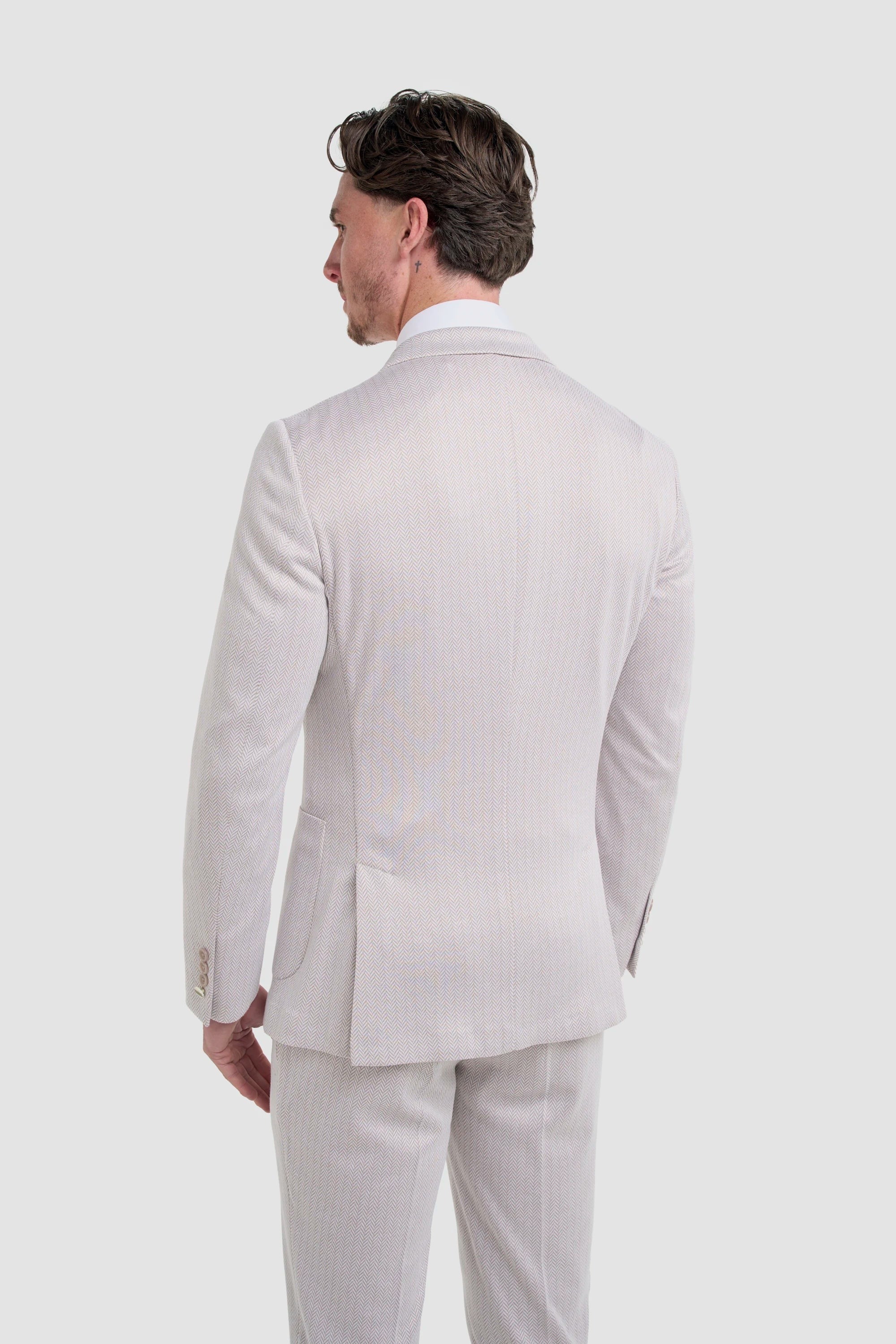 Vasco - Blazer beige à chevrons pour homme