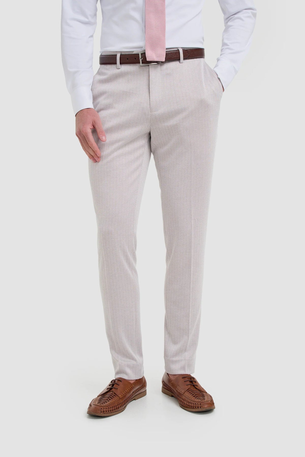 Pantalon à chevrons beige Vasco pour homme
