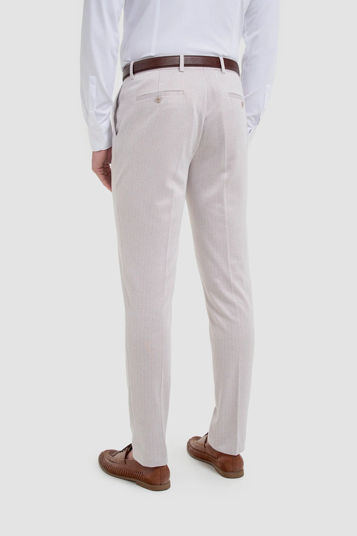 Pantalon à chevrons beige Vasco pour homme