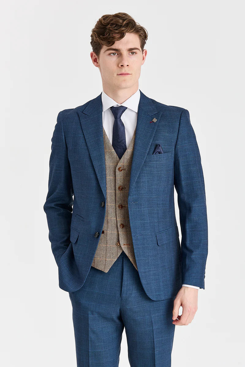 Costume de la marine Viceroy avec gilet contrastant en tweed Harris Brown