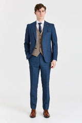 Costume de la marine Viceroy avec gilet contrastant en tweed Harris Brown