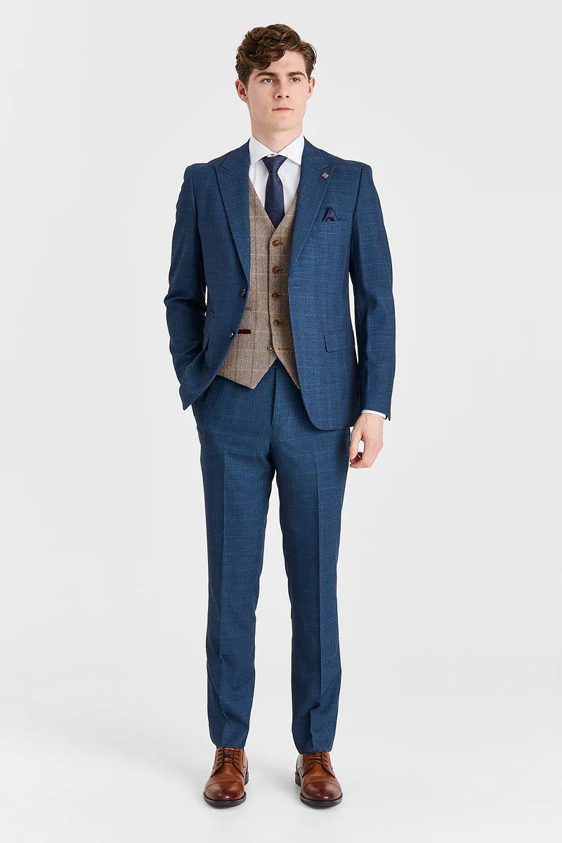 Costume de la marine Viceroy avec gilet contrastant en tweed Harris Brown