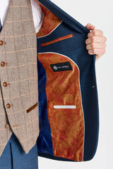 Costume de la marine Viceroy avec gilet contrastant en tweed Harris Brown