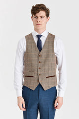 Costume de la marine Viceroy avec gilet contrastant en tweed Harris Brown