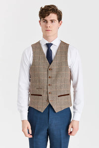 Costume de la marine Viceroy avec gilet contrastant en tweed Harris Brown