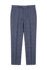 Victor - Pantalon de mariage bleu à carreaux en tweed pour homme