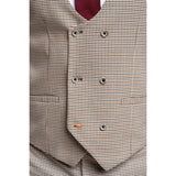 Elwood - Men's Beige Check Houndstooth Waistcoat