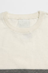 T-shirt tricoté à blocs de couleur blancs et noirs pour hommes