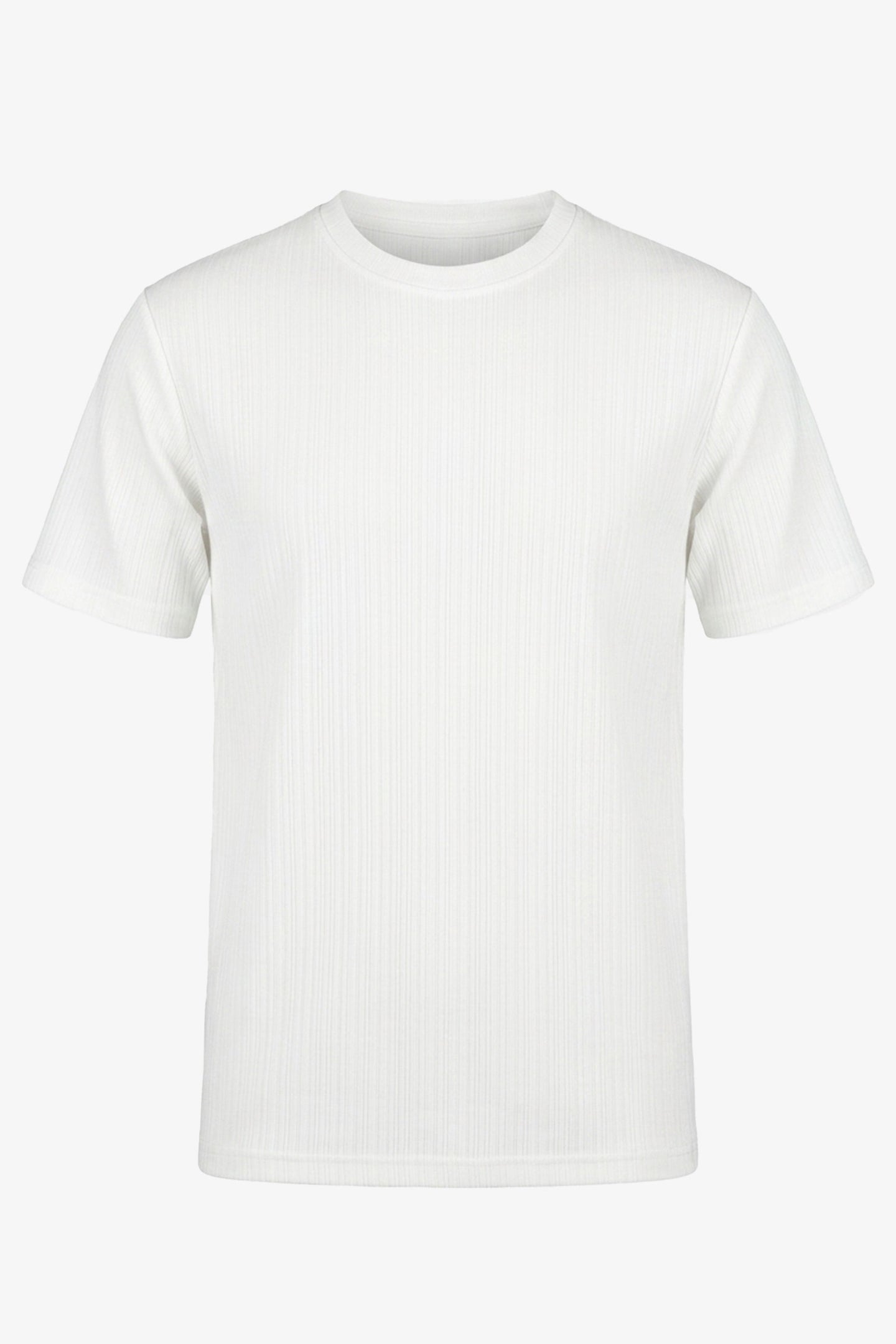 T-shirt classique blanc côtelé pour homme