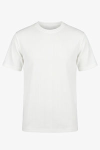 T-shirt classique blanc côtelé pour homme