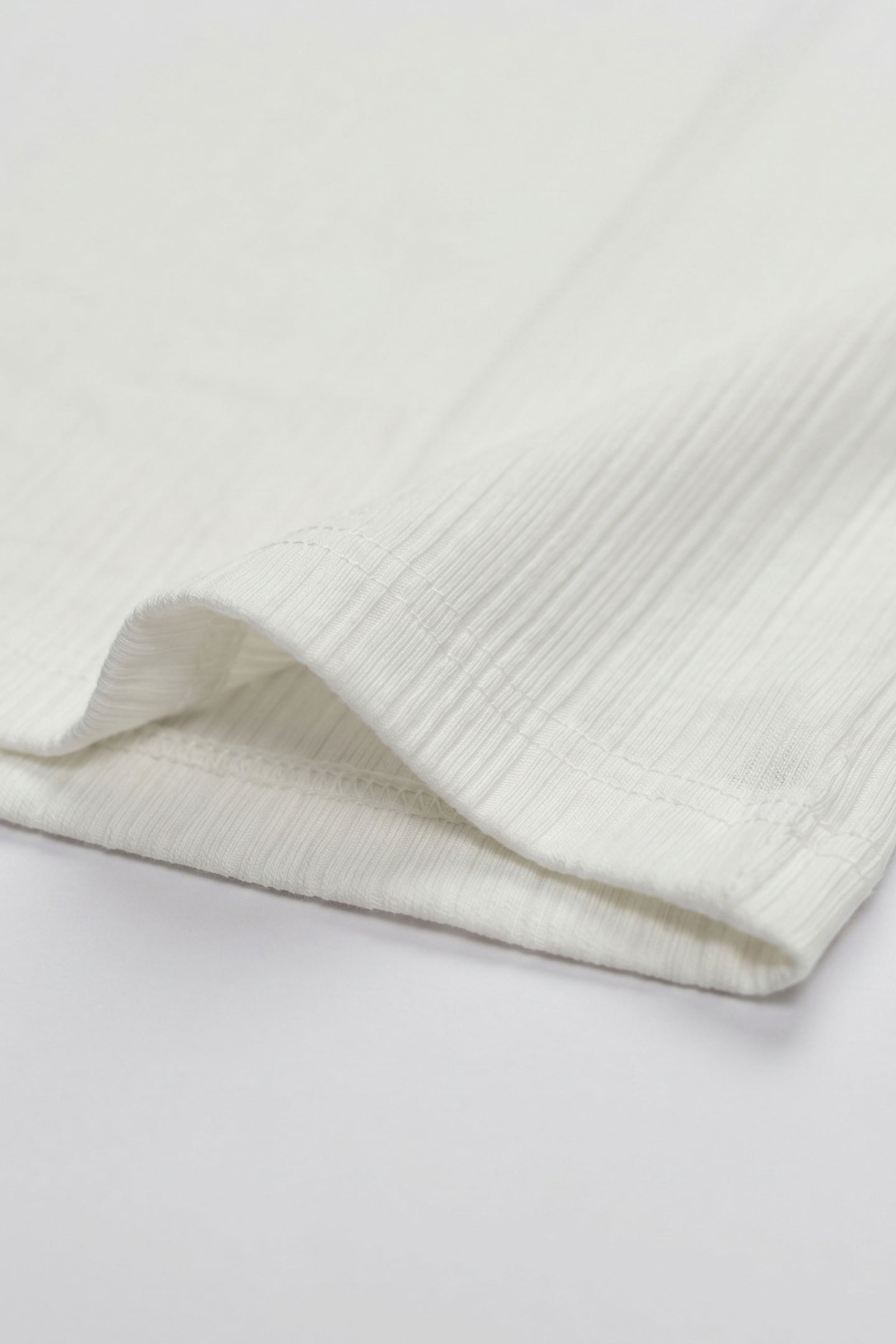 T-shirt classique blanc côtelé pour homme