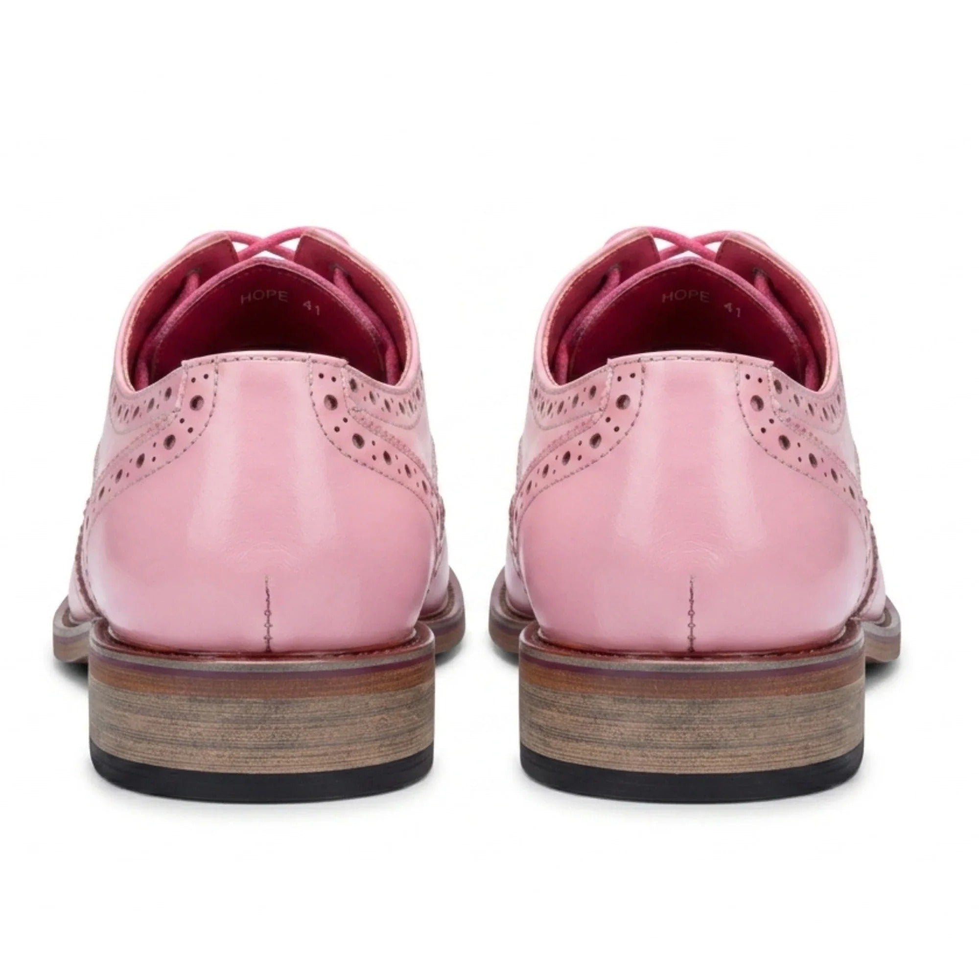 Wolf - Chaussures habillées Richelieu à bout fleuri rose pour homme