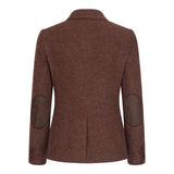 WS-12 - Blazer de tailleur en tweed pour femme, laine à chevrons, marron rouille