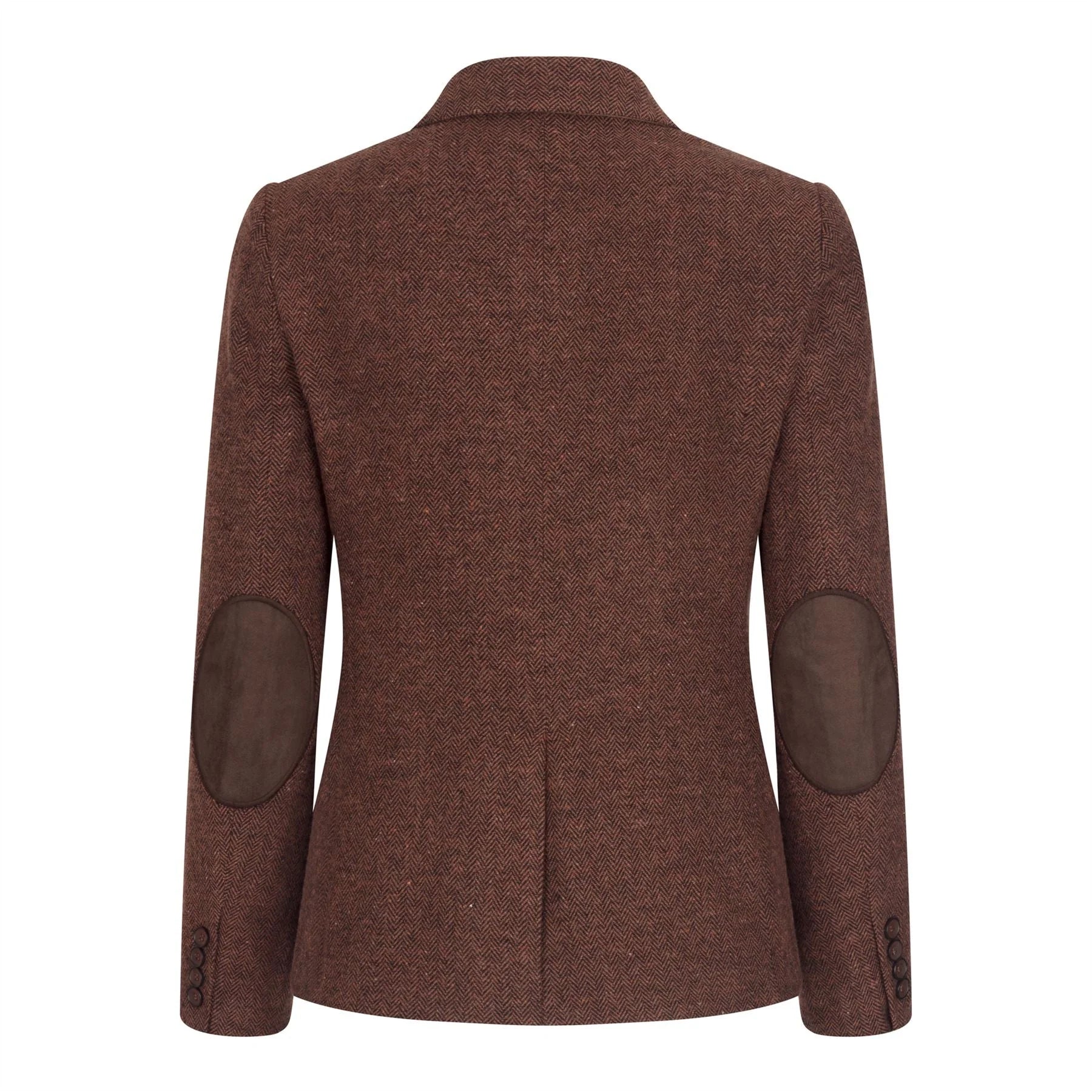 WS-12 - Blazer de tailleur en tweed pour femme, laine à chevrons, marron rouille