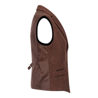 WS-12 - Gilet de tailleur en tweed pour femme, laine à chevrons, marron rouille