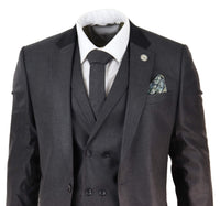 Mens 3 Piece Charcoal Grey Suit