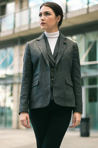 Women Grey Tweed Herringbone blazer 1920's Peaky Tailored Fit Vintage Retro