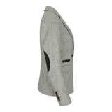 wsn03 - Veste blazer en tweed gris pour femme, écusson Elow, style Peaky des années 1920