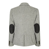 wsn03 - Veste blazer en tweed gris pour femme, écusson Elow, style Peaky des années 1920