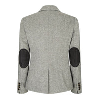 wsn03 - Veste blazer en tweed gris pour femme, écusson Elow, style Peaky des années 1920
