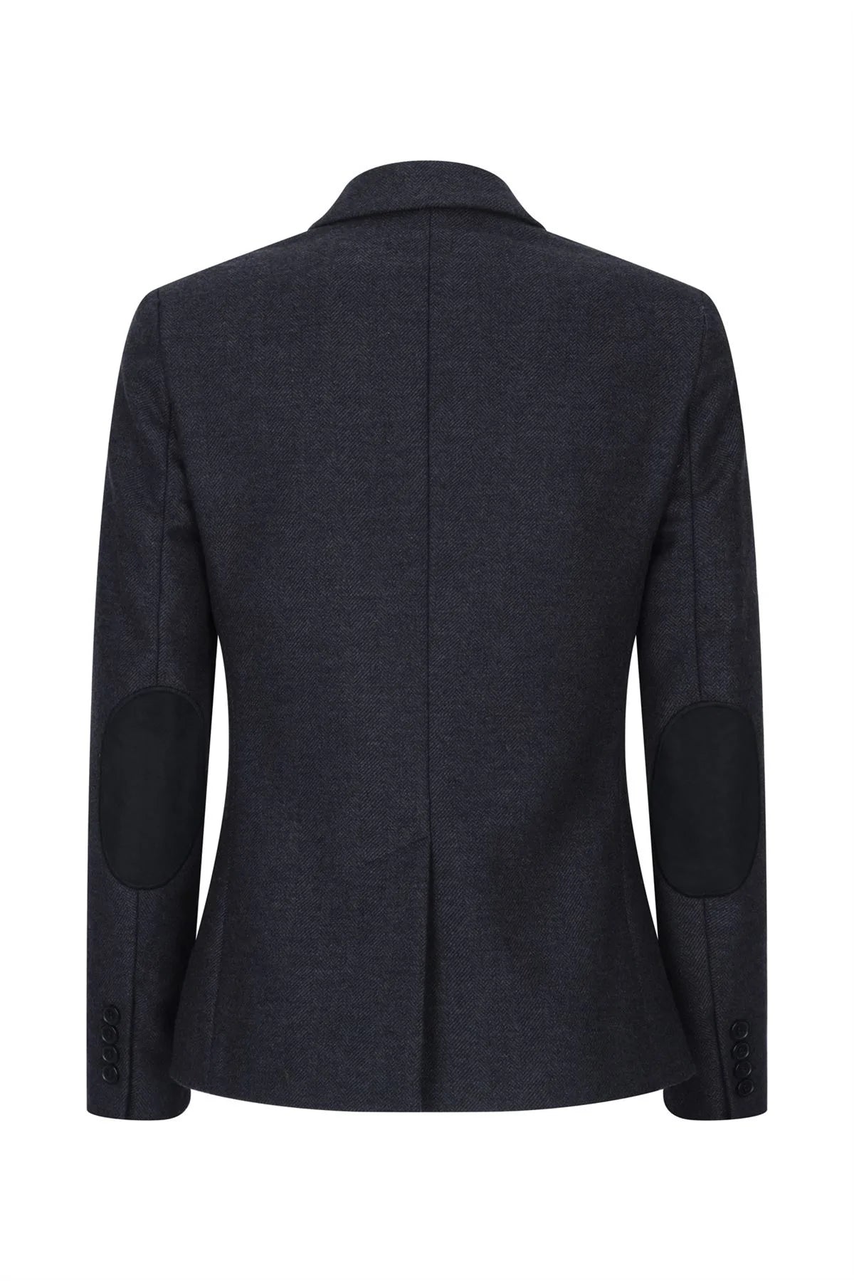 Women Black jacket  Tweed Herringbone Wool Classic Smart Casual Vintage 1920s