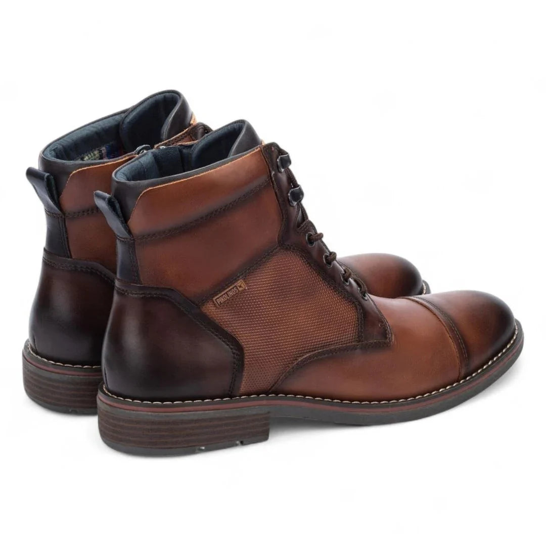 York - Bottines en cuir marron à lacets pour hommes