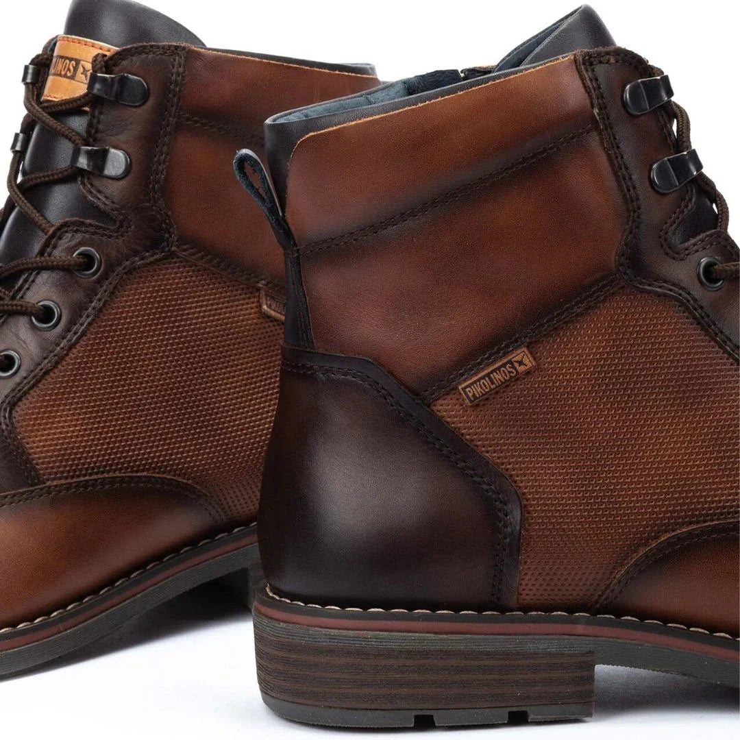 York - Bottines en cuir marron à lacets pour hommes