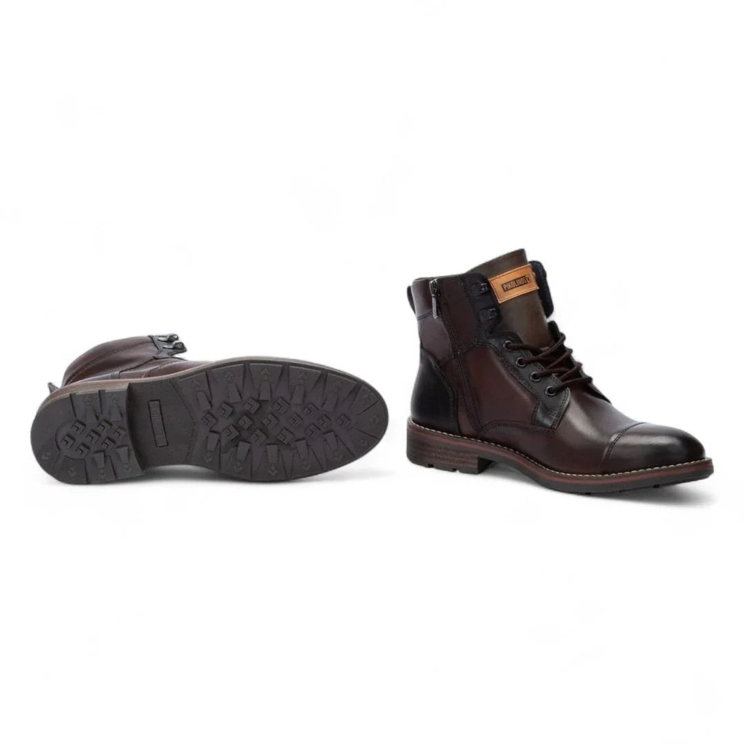 York - Bottines en cuir marron à lacets Olmo pour homme