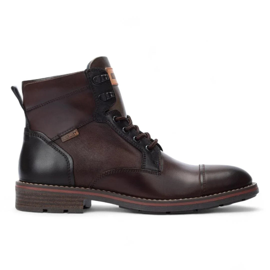 York - Bottines en cuir marron à lacets Olmo pour homme