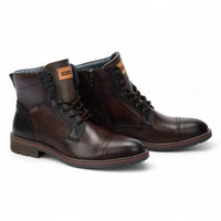 York - Bottines en cuir marron à lacets Olmo pour homme
