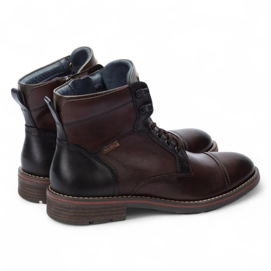 York - Bottines en cuir marron à lacets Olmo pour homme