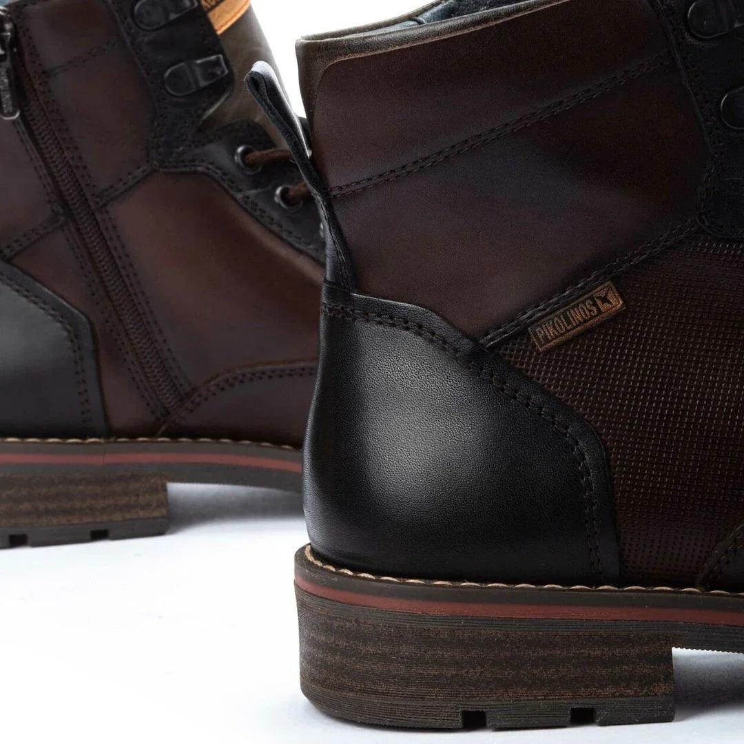 York - Bottines en cuir marron à lacets Olmo pour homme